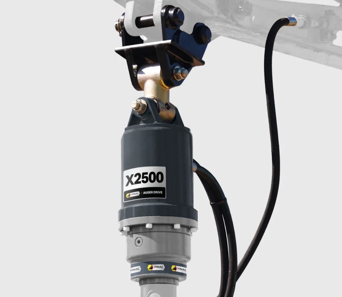 Auger drive to suit 6.0t excavator (with 45mm pins; 155 ibe and 265mm cp to cp; 65mm round connection end) for hire at PSG Plant Hire