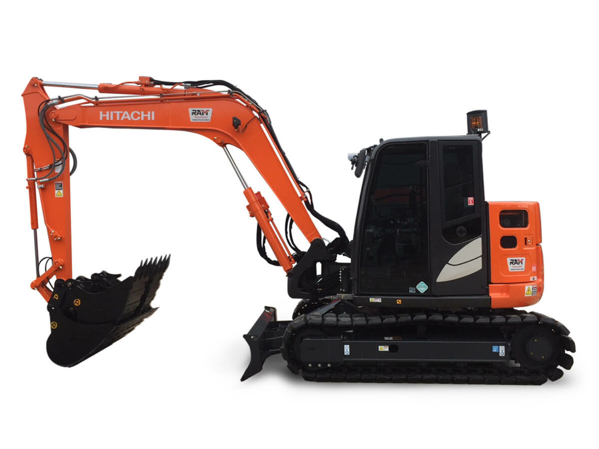 Hitachi ZX85USB-5A 8.5T Excavator for hire. PSG Plant Hire, Rockingham WA