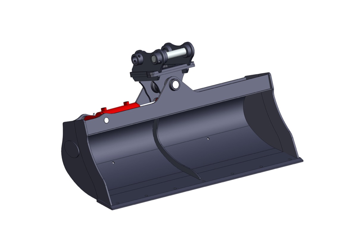 Tilt Batter Bucket to suit 1.7T Excavator (with 30mm pins) for hire at PSG Plant Hire